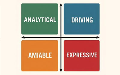 ソーシャルスタイル理論の4つのタイプ図解
